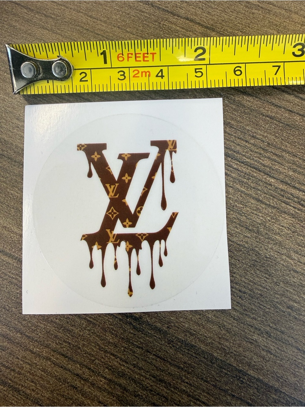 Louis Vuitton Brown and Gold Drip Monogram Wall Decal